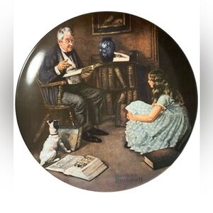 1984 Knowles Rockwell Plate “The Storyteller” Box COA Booklet Vintage China